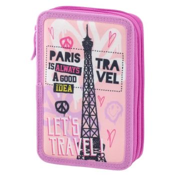 Двоен несесер, пълен, твърд, 2 ципа, Paris Smile - 8600828262899 - Онлайн книжарница Ciela | ciela.com
 