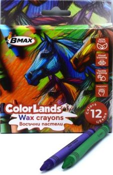 Восъчни пастели B-Max Color Lands - 12 цвята - 3800501450826 - Онлайн книжарница Ciela | ciela.com