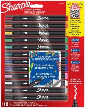 Комплект маркери Sharpie - Acrylic - 12 цвята - 3026981849480 - Онлайн книжарница Ciela | ciela.com
