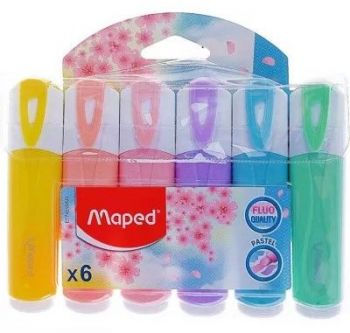 Комплект текстмаркери Maped Fluo Peps Pastel - 6 цвята - Онлайн книжарница Ciela | ciela.com