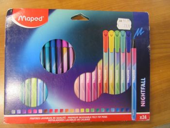 Тънкописци Maped Nightfall - 24 цвята - нарушен търговски вид - 3154148444022-оказион - Онлайн книжарница Ciela | ciela.com