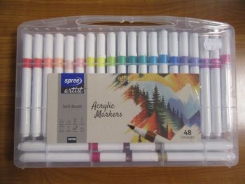 Акрилни маркери Spree Artist - Soft Brush - 48 цвята - нарушен търговски вид