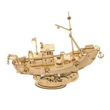 Дървен 3D пъзел DIY Fishing Boat - 6946785113082 - Онлайн книжарница Ciela | Ciela.com