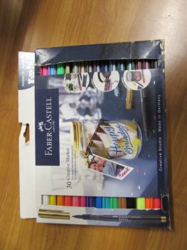 Маркери Faber-Castell Creative - обли - 30 цвята - нарушен търговски вид - 4005401607304-оказион - Онлайн книжарница Ciela | ciela.com