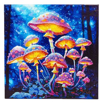 NeedleArt Диамантен гоблен с подрамка - Mushroom Moonlight 30 х 30 см - 4895225950621 - Онлайн книжарница Ciela | ciela.com