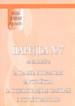 Наредба № 7 от 22.12.2003г. за правила и нормативи за устройство на отделните видове територии и устройствени зони