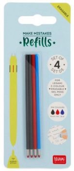 Комплект пълнители за трицветна изтриваеема химикалка с гума Legami - Extraordinary Stationery - 8053610785982 - Онлайн книжарница Ciela | ciela.com