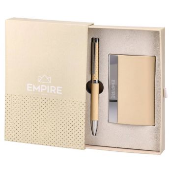 Подаръчен комплект от 2 части Empire - визитник с химикалка - 8600828201621 - Онлайн книжарница Ciela | ciela.com