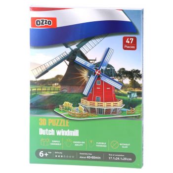 Пъзел Sozzle - 3D - Dutch Windmill - 47 части - 8600828222435 - Онлайн книжарница Ciela | ciela.com