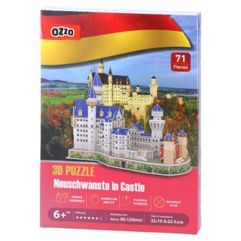 Пъзел Sozzle - 3D - Neuschwanstein Castle - 71 части - 8600828222466 - Онлайн книжарница Ciela | ciela.com