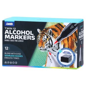 Двувърхи алкохолни маркери, микс, 12 бр Twin - 8600828340351 - Онлайн книжарница Ciela | ciela.com