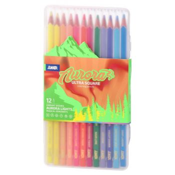 Цветни моливи Junior Ultra Square, Aурора, 12 цвята - 8600828340825 - Онлайн книжарница Ciela | ciela.com