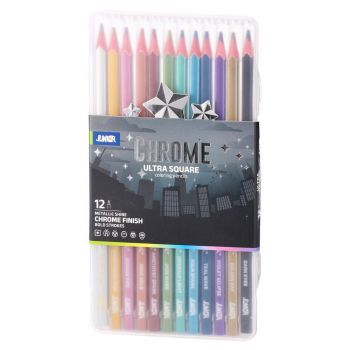 Цветни моливи Junior Ultra Square, хром, 12 цвята - 8600828340856 - Онлайн книжарница Ciela | ciela.com