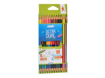 Цветни двувърхи моливи Junior ultra dual - триъгълни 12 броя - 24 цвята - Онлайн книжарница Сиела | Ciela.com