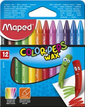 Восъчни пастели Maped Color Peps Wax - 12 цвята - 3154148610113 - Онлайн книжарница Ciela | Ciela.com