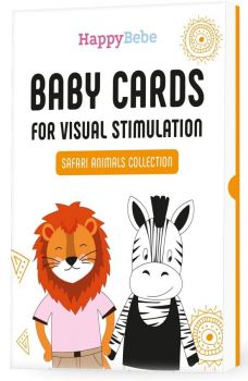 Стимулиращи карти за бебе HappyBebe - Сафари животни