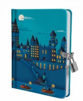 Harry Potter Hogwarts Castle at Night - Lock and Key Diary