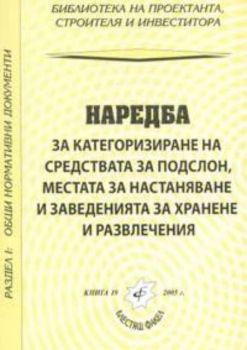 Наредба за категоризиране на средствата за подслон, местата за настаняване и заведенията за хранене и развлечения