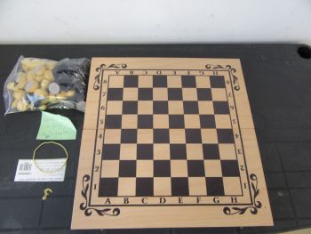 Кутия за табла и шах - Бук - ситопечат - 34/34 с пулове- нарушен търговски вид