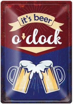 Метална табелка - It's beer o'clock