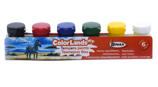 Темперна боя В-Мах Color Lands 6 цвята 20 мл туби - 3800501450772 - Онлайн книжарница Ciela | ciela.com