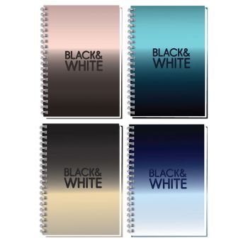 Тетрадка Black&White - Ombre, А5, 100 листа, 2 теми - асортимент