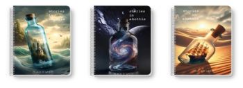 Тетрадка със спирала Black&White Stories in a bottle - А4, 80 листа, широки редове - асортимент - 3800099401200 - Онлайн книжарница Ciela | ciela