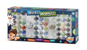 Игра с мраморни топчета Buki - Кутия с 56 топчета