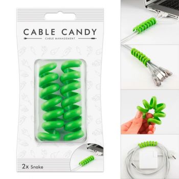 Спирала държач за кабели Cable Candy - SNAKE 2 ЗЕЛЕН