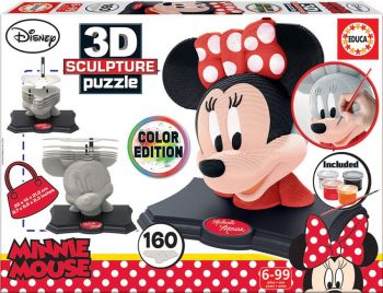 ПЪЗЕЛ EDUCA 160 ЧАСТИ 3D SCULPTURE PUZZLE MINNIE - Color Edition - онлайн книжарница Сиела | Ciela.com