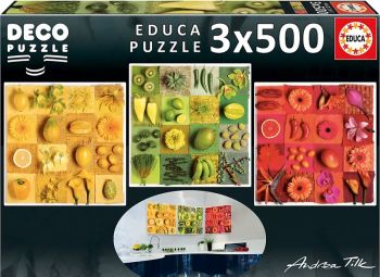 ДЕКО ПЪЗЕЛ EDUCA 3 ПЪЗЕЛА X 500 ЧАСТИ EXOTIC FRUITS AND FLOWERS, ANDREA TILK -  онлайн книжарница Сиела | Ciela.com 