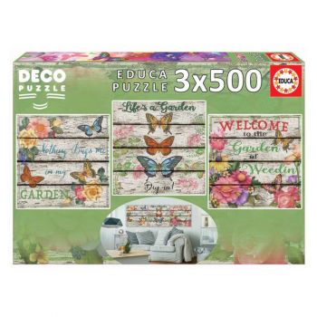 ПЪЗЕЛ EDUCA 3X500 ЧАСТИ COUNTRY GARDEN  - ciela.com