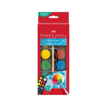 Акварелни бои Faber-Castell - 12 цвята голяма кутия - 4005401250128 - Онлайн книжарница Ciela | Ciela.com