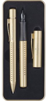 Комплект химикалка и писалка Faber-Castell - Grip 2011, златисти