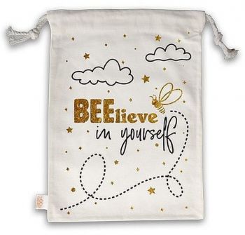 Торбичка за книга и подаръци Happy Bags - Beelieve in yourself