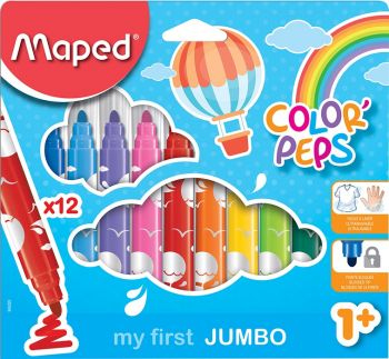 Флумастери Maped Color'Peps Early Age, 12 цвята - ciela.com