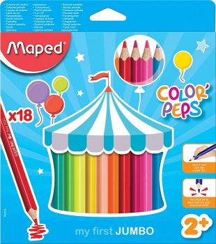 Цветни моливи Maped Color'Peps Early Age, 18 цвята - ciela.com