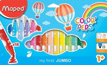 Флумастери Maped Color'Peps Early Age, 18 цвята - ciela.com