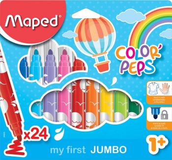 Флумастери Maped Color'Peps Early Age, 24 цвята - ciela.com