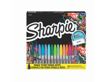 Перманентни маркери Sharpie - 18 цвята + несесер - 3026980798048 - Онлайн книжарница Ciela | Ciela.com