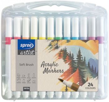 Акрилни маркери Spree Artist - Soft Brush - 24 цвята - 3800884581544 - Онлайн книжарница Ciela | ciela.com