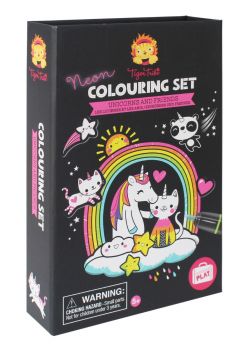 Креативен комплект за оцветяване с неонови маркери Tiger Tribe - Еднорози - 9341736007484 - Онлайн книжарница Ciela | ciela.com
