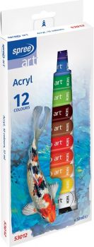 Акрилни бои Spree Art - 12 цвята х 12 ml - 3800884530122 - Онлайн книжарница Ciela | ciela.com