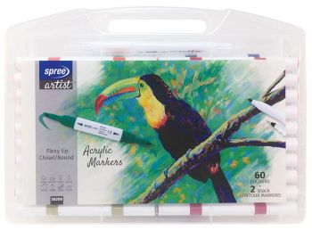 Акрилни маркери Spree Artist Flexy Chisel - 36 цвята + 2 контурни - 3800884582060 - Онлайн книжарница Ciela | ciela.com
