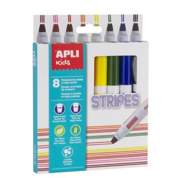 Флумастри с Двоен писец 8 цвята - Apli Kids School - онлайн книжарница Сиела | Ciela.com 