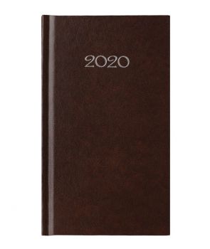 Календар бележник 2020 слим джобен - Кафяв
