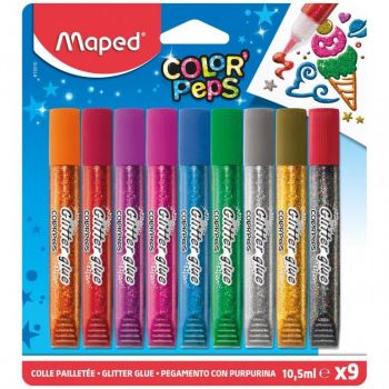 Лепило - Maped Color Peps Glitter Glue 9 Colours - онлайн книжарница Сиела | Ciela.com 