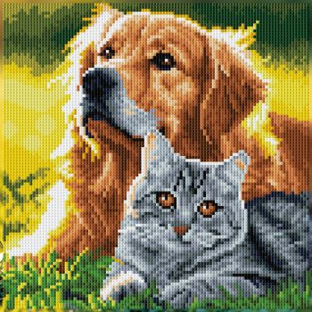 NeedleArt Диамантен гоблен с подрамка -  Purrfect Day 30 х 30 см - 4895225950614 - Онлайн книжарница Ciela | ciela.com