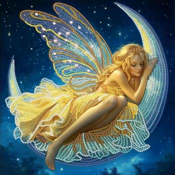 NeedleArt Диамантен гоблен с подрамка - Crescent Moon Slumber 30 х 30 см - 4895225950690 - Онлайн книжарница Ciela | ciela.com