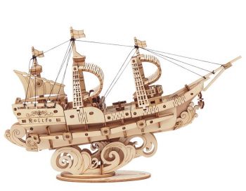 Дървен 3D пъзел DIY Sailing Ship Robotime - 6946785113051 - Онлайн книжарница Ciela | Ciela.com